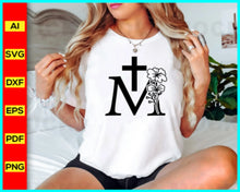 Load image into Gallery viewer, Flower Letter M. Floral Letter SVG PNG, JPEG, eps, ai, pdf and dxf, Faith Cross SVG, Religious SVG,Faith svg, Pray svg, Christian cross svg, Bible verse svg -&nbsp;Instant Digital Download – High-Quality SVG, PNG &amp; Vector Files
