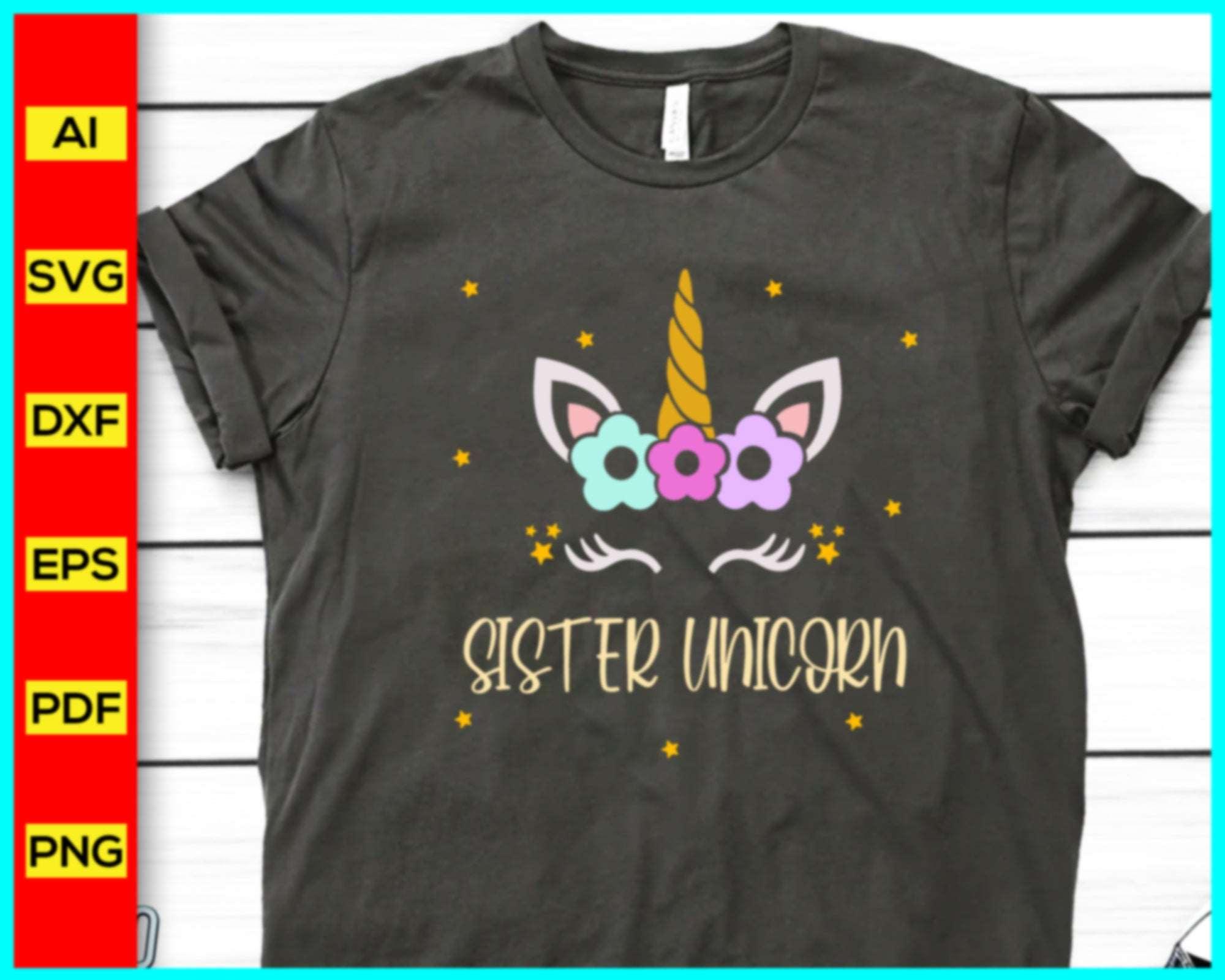 Sister Unicorn Svg, Unicorn Svg, Birthday Svg, Birthday shirt, Birthda ...