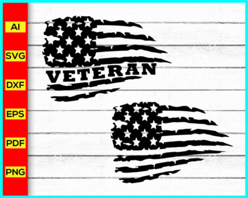 Veteran Distressed American Flag Svg, Distressed US Flag Svg, 4th of July Svg, Distressed Flag Svg, Patriotic Memorial Day, Partiotic Flag svg - My Store