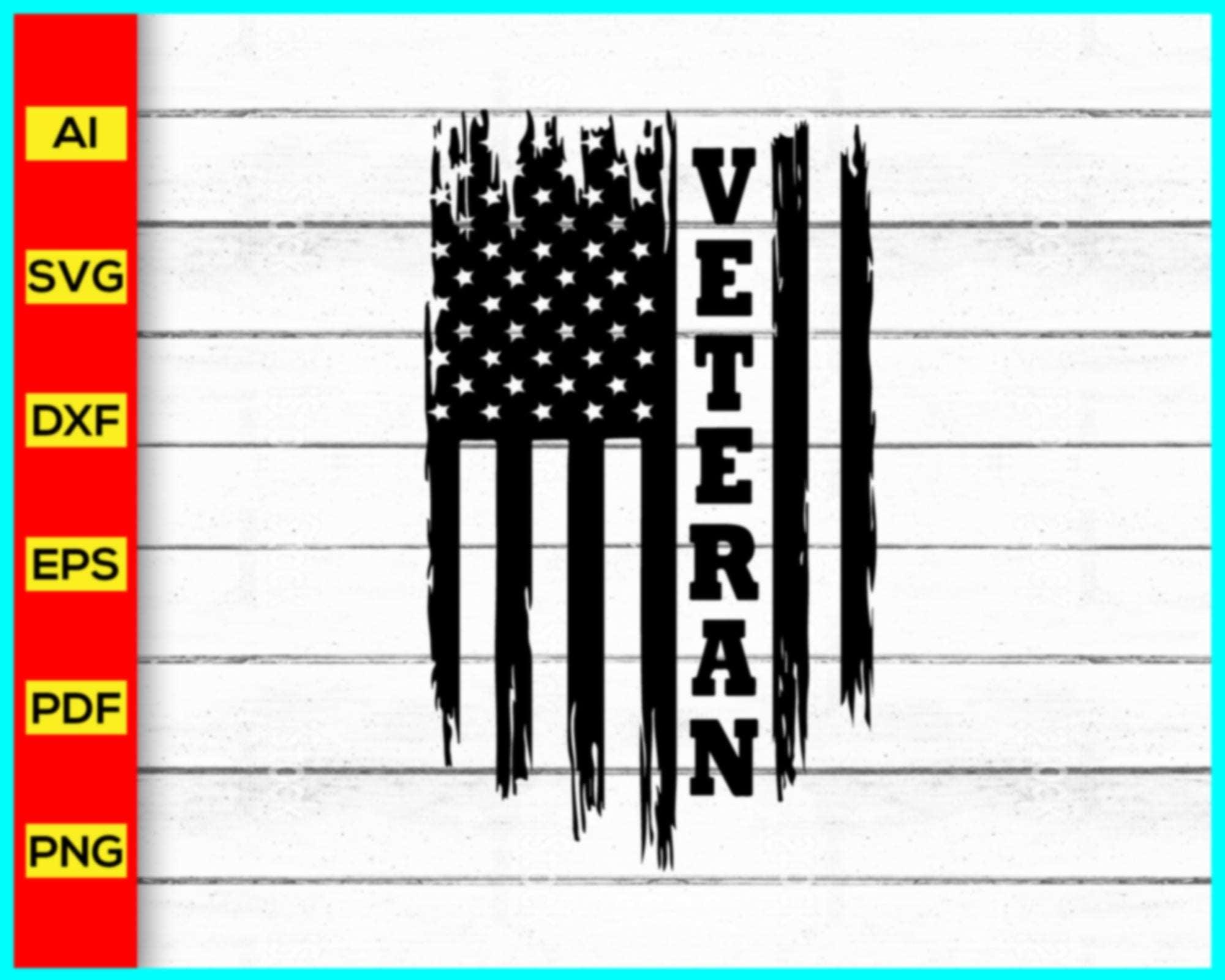 Veteran Distressed American Flag Svg, Distressed US Flag Svg, 4th of J ...