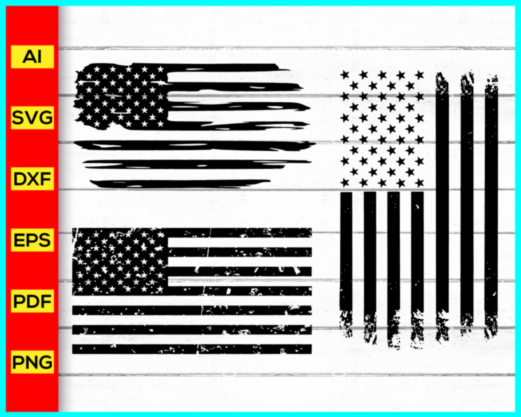 Distressed American Flag Svg, Distressed US Flag Svg, 4th of July Svg ...