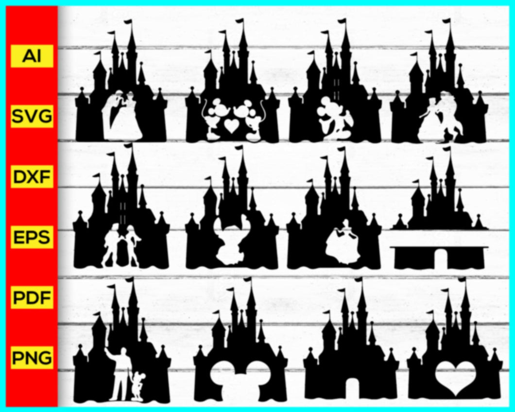 disney castle silhouettes
