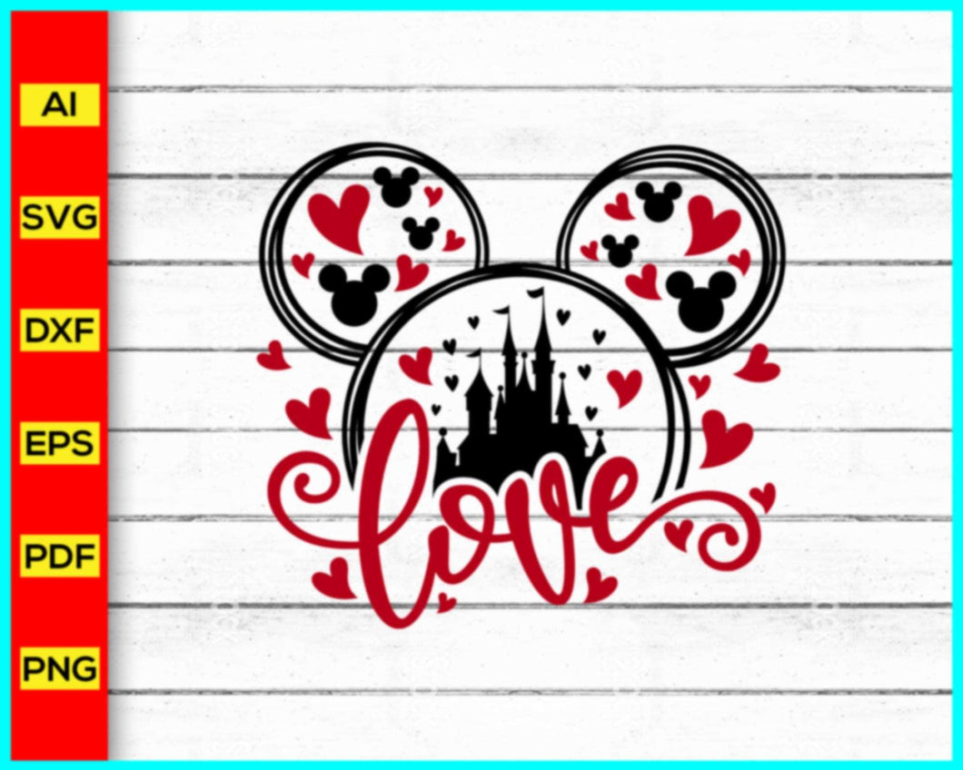 Disney Love Svg, Mickey Mouse Svg silhouette Png, Disney Svg, Animal Kingdom svg, Magical SVG, Castle Svg, Mickey Mouse Clipart - My Store