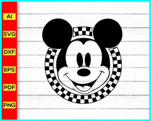 Checkerboard Mickey Svg, Disney Mickey Mouse Digital FIles SVG JPG PNG Files, Disney mickey head svg, Disney mouse head svg - My Store