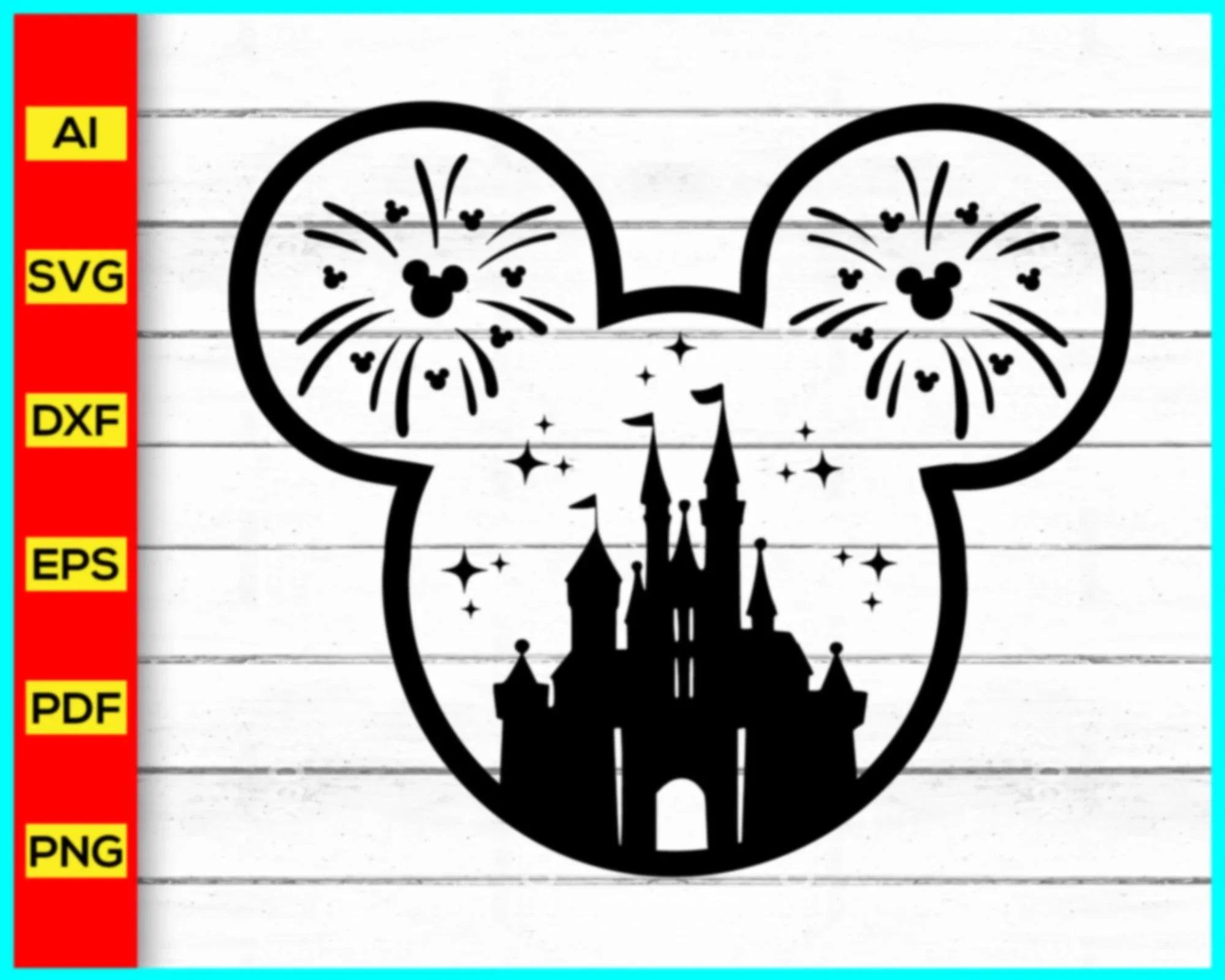 Castle Firworks Mouse Ears Svg Mickey Mouse Svg Silhouette Disney Ca Castle firworks mouse ears svg mickey mouse svg silhouette disney ca