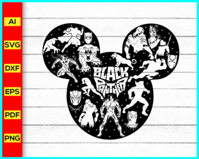 Mickey Black Panther Svg, Wakanda Forever Svg, Black Panther Svg Png Silhouette, Disney shirts for women men, Avengers svg, African mask svg, Super hero svg - My Store