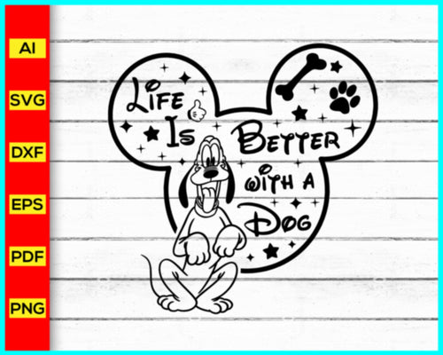 Pluto disney life is better with a dog Svg, Pluto drawing, Family Trip 2023 SVG, Family Vacation 2023 SVG, Mouse head, Mouse svg - My Store