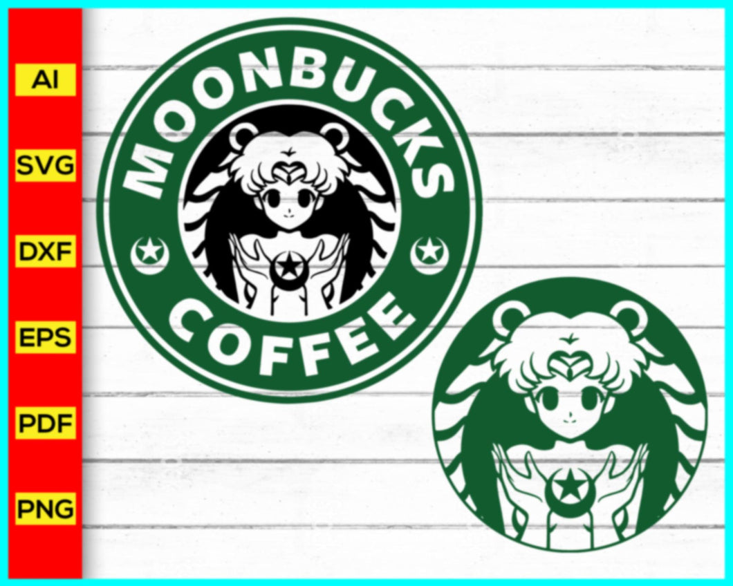Moon Bucks Coffee Svg, Starbucks Coffee Svg, Starbucks Logo SVG, Coffee brand svg png, Starbucks Coffee Logo SVG, DXF, PNG, Cut Files - My Store