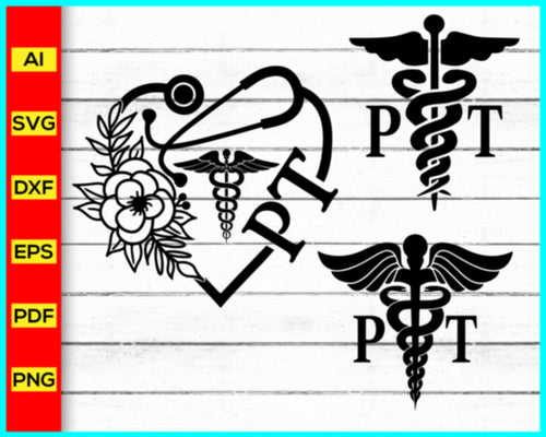 Nurse PT Svg, Physical therapy Svg, Medical Caduceus Symbol Svg Silhouette, Medical Caduceus Clipart, Doctor Svg, Nurse Svg, Stethoscope svg - Disney PNG