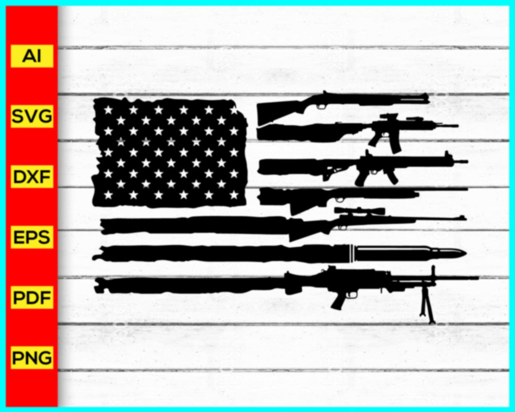 American Gun Flag svg, Rifle flag svg, Guns svg, 2nd Amendment Svg Png Silhouette, Cricut, homeland security svg, gun control Svg - My Store