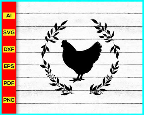 Chicken Svg png silhouette, Crazy Chicken Svg, crazy chicken lady svg, Floral Chicken Svg, Flower Crown Chicken Svg, Mama Hen Svg - My Store