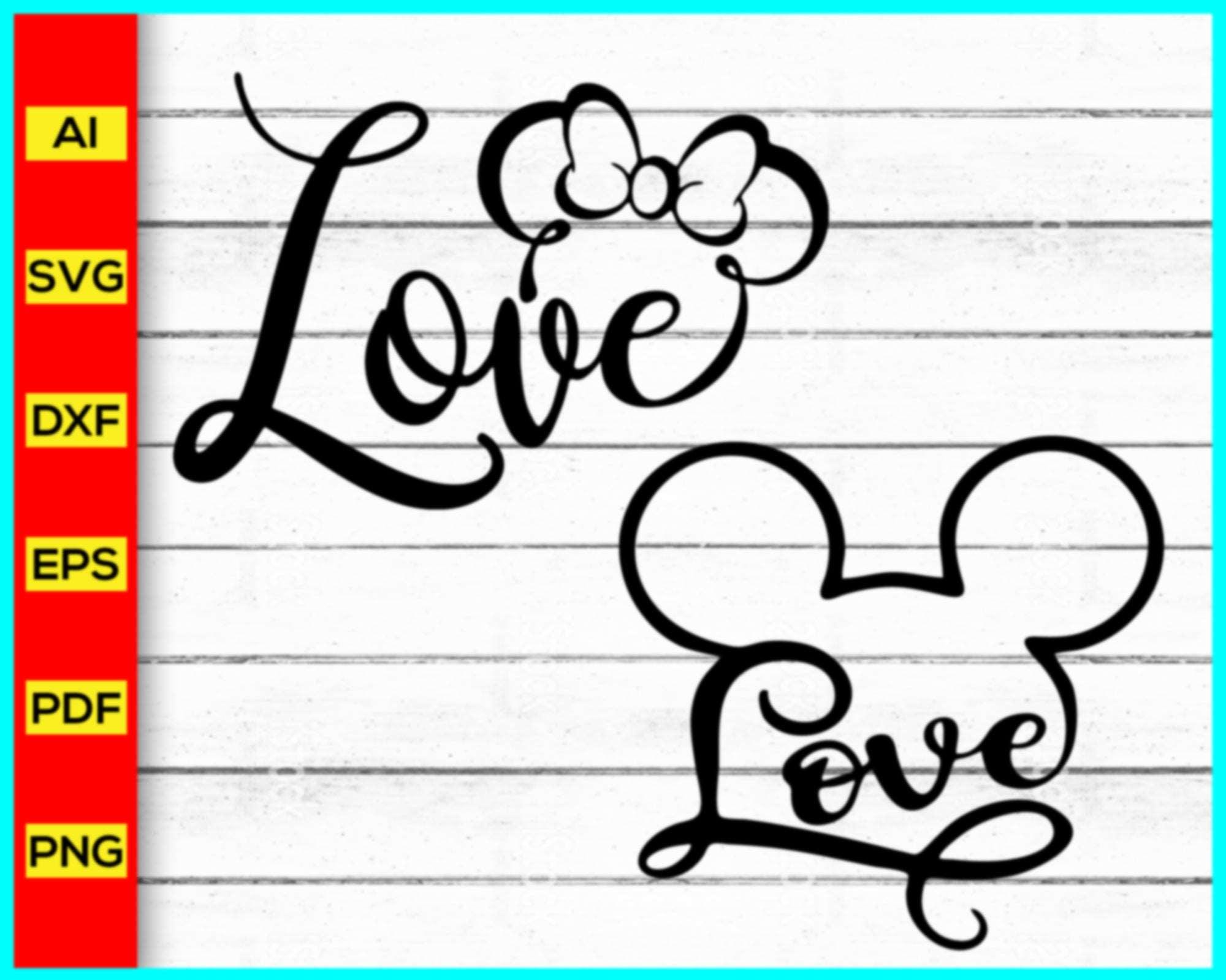 Disney Love Svg, Mickey Mouse Svg silhouette Png, Disney Svg, Animal K ...