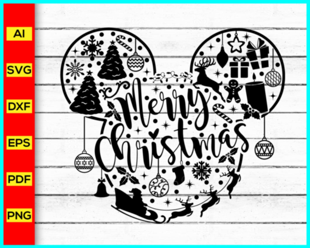 Merry Christmas Shirts Svg silhouette, Santa Claus Svg Png silhouette, Disney Christmas Mickey Mouse Shirts Svg png silhouette, Christmas tree leaves lights ornaments - My Store