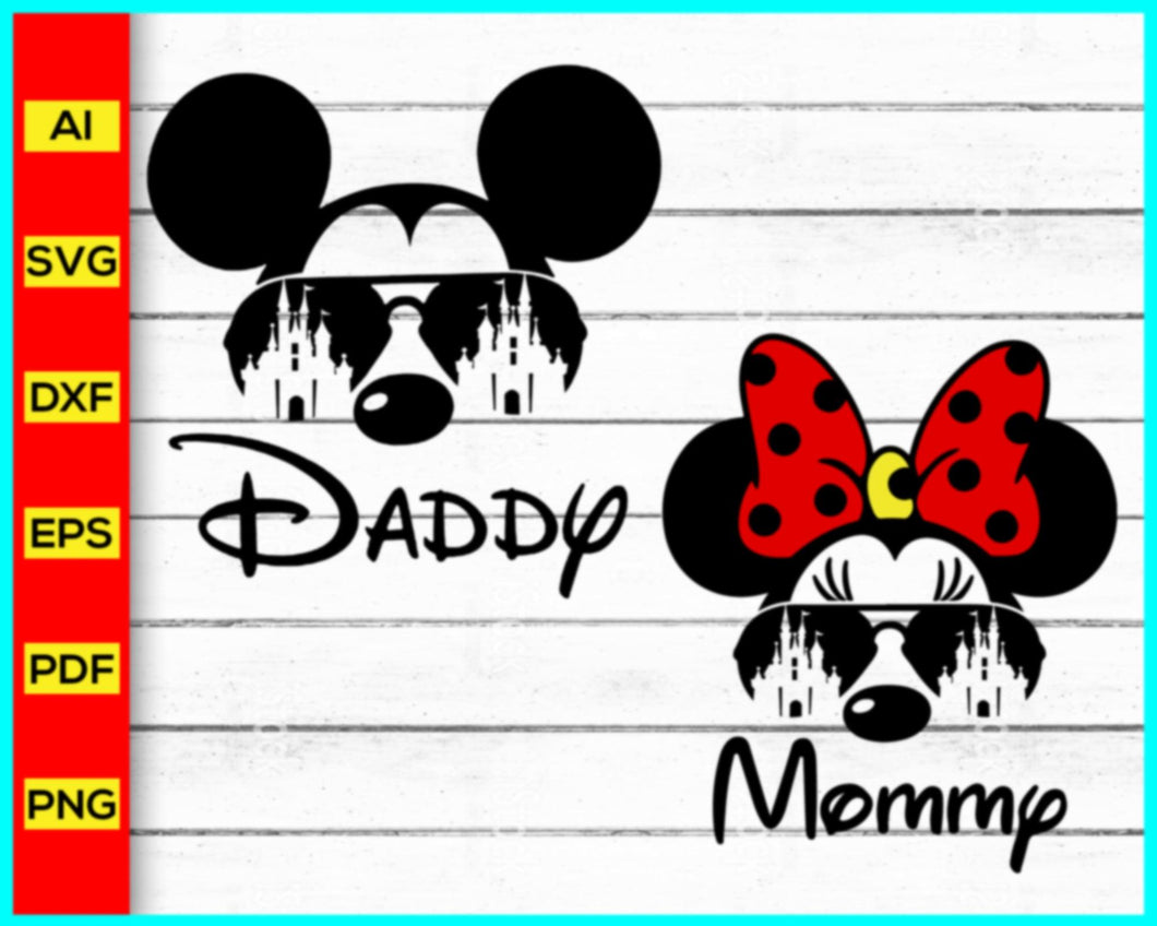 Daddy, Mommy, Mickey with Sunglasses Svg, Disney Daddy Mommy Svg, Mickey Sunglasses Svg, Disney Mickey Mouse Head Svg - My Store