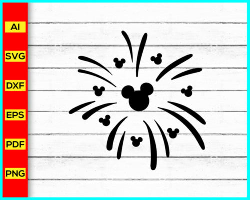 Mickey Fireworks Svg, 4th of july svg, Mickey mouse svg, mickey mouse head svg, Mickey Outline svg, Mickey Head svg, Mouse Ears svg - My Store