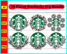 Load image into Gallery viewer, 20 Floral Starbucks Svg Bundle, Flower Svg, Starbucks Coffee Svg, Starbucks Logo SVG, Coffee mug svg png, Starbucks Coffee Logo SVG, DXF, PNG - My Store

