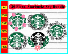 Load image into Gallery viewer, 20 Floral Starbucks Svg Bundle, Flower Svg, Starbucks Coffee Svg, Starbucks Logo SVG, Coffee mug svg png, Starbucks Coffee Logo SVG, DXF, PNG - My Store
