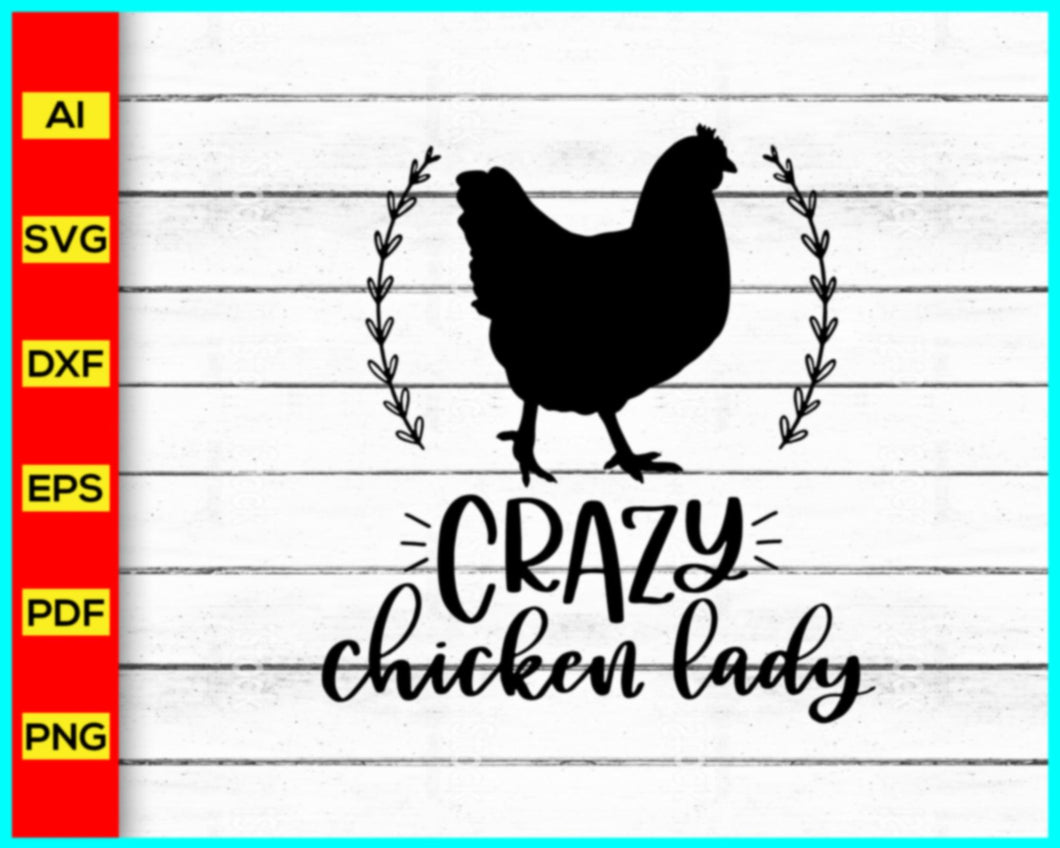 Chicken Svg png silhouette, Crazy Chicken Svg, crazy chicken lady svg, Floral Chicken Svg, Flower Crown Chicken Svg, Mama Hen Svg - My Store