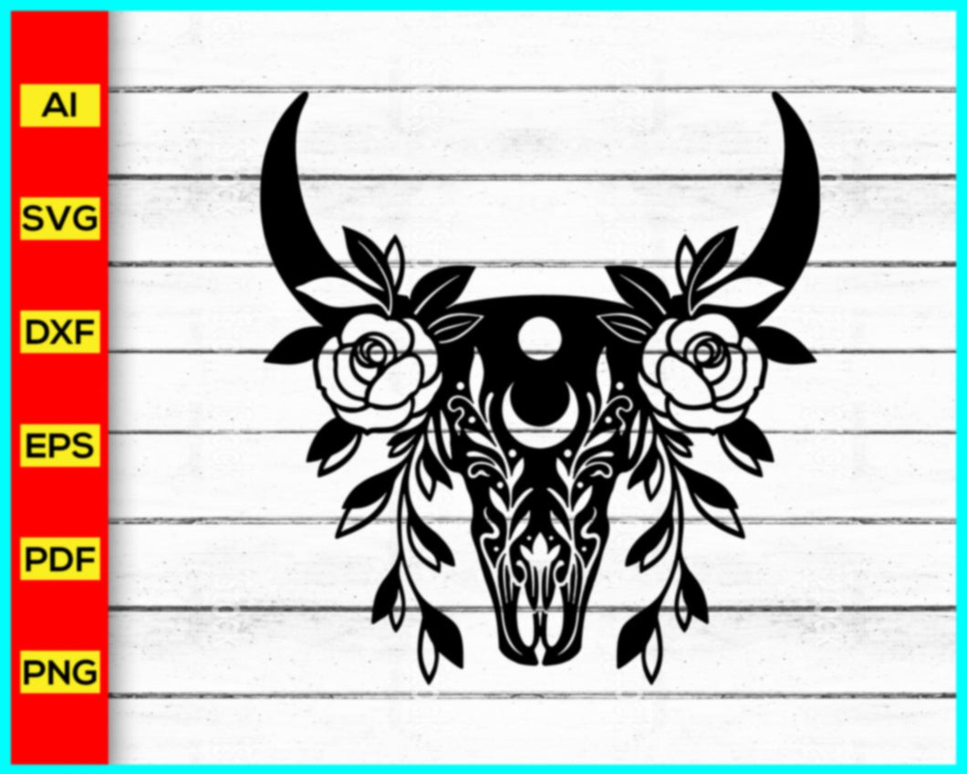 Cow svg png silhouette, Cow Face svg, Bandana Sunglasses svg, Cow Skull svg, Cow with bandana svg, Heifer Please svg, Floral Cow Skull svg - My Store