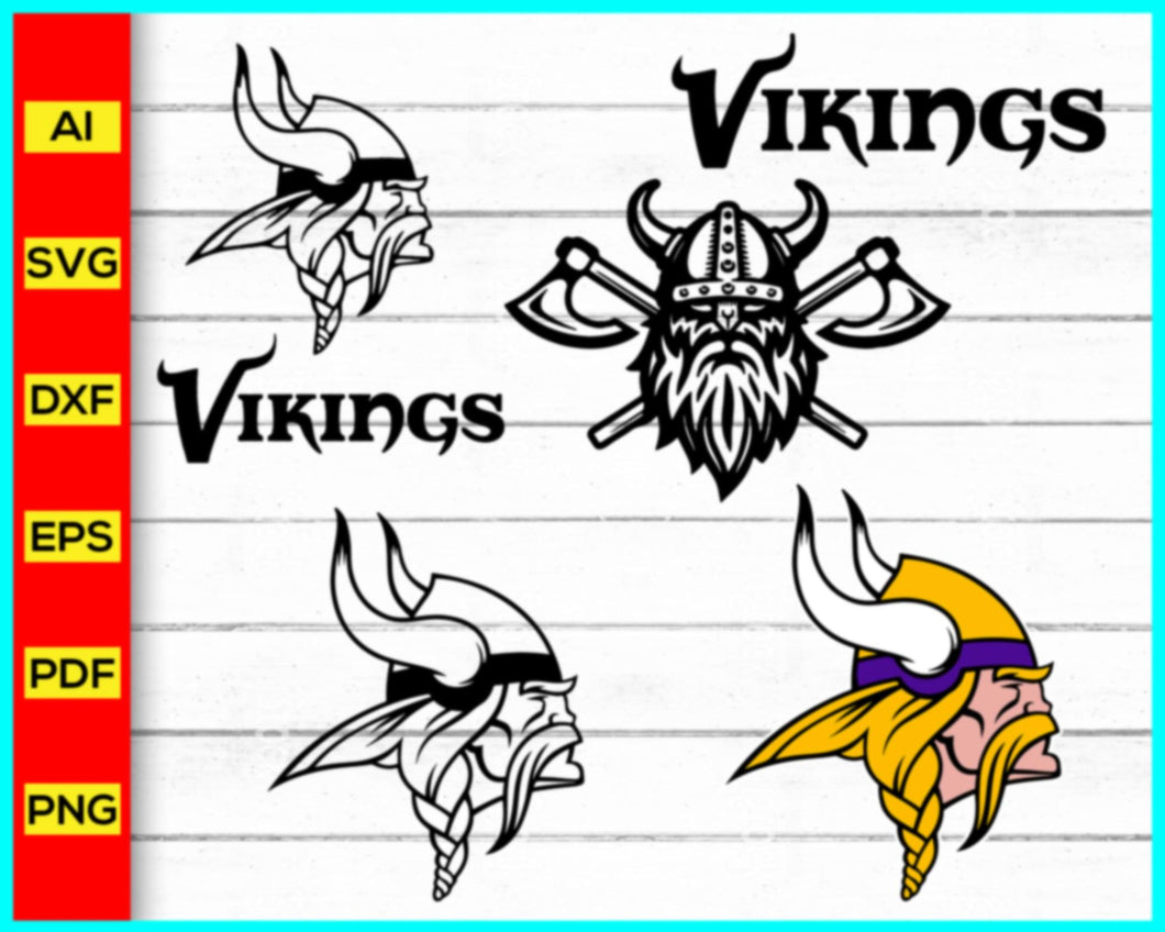 NFL Minnesota Vikings logo Svg Png Bundle, NFL Logo Svg, Vikings logo, Cut file for cricut, silhouette, vector, clipart, editable svg file - My Store