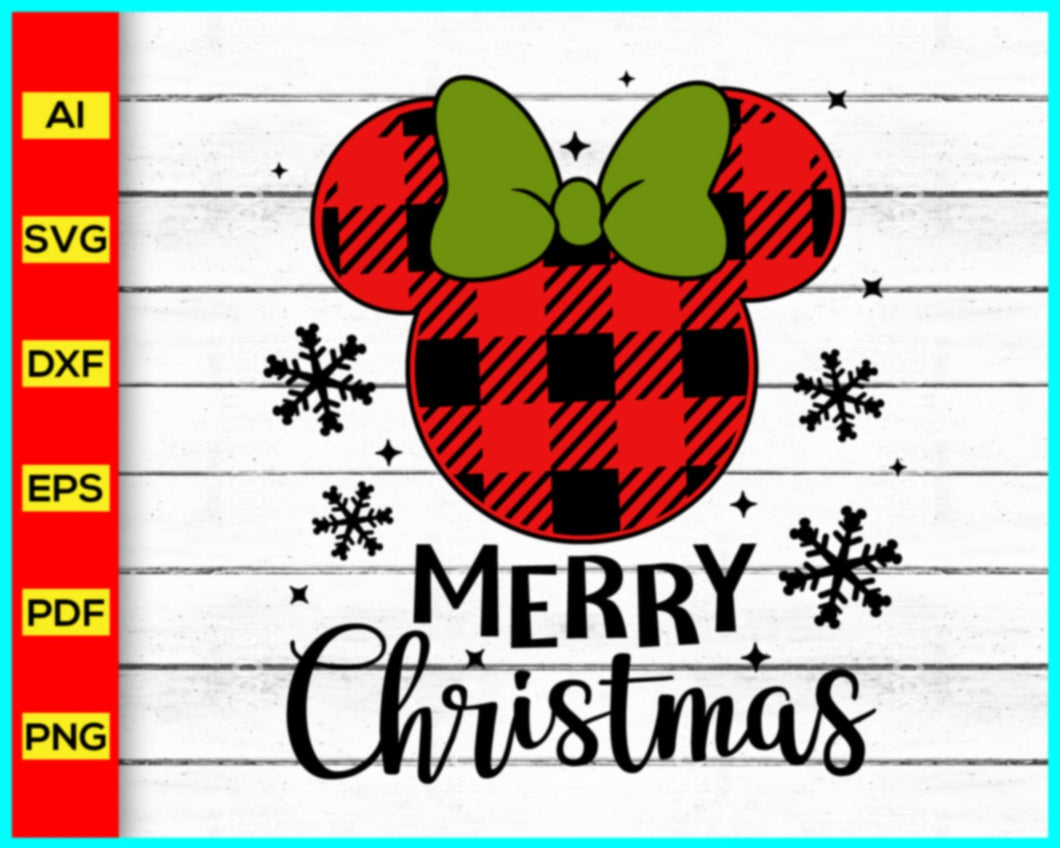 Minnie Merry Christmas Svg, Minnie Svg, Merry Christmas svg, disney Christmas Svg, Cut file for cricut, silhouette, vector, clipart, editable svg file - My Store