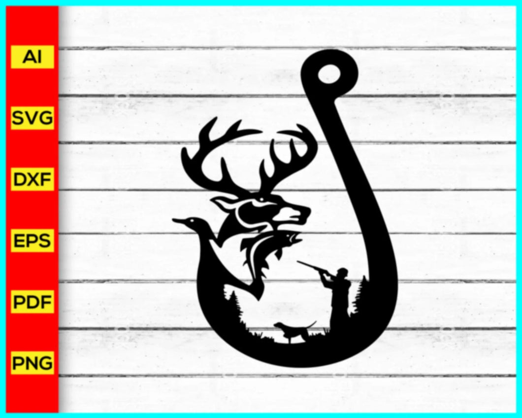 bass fish hook svg Deer and Hook Svg, Fishing svg silhouette png, Deer Hunting Svg, Fishi – Disney PNG