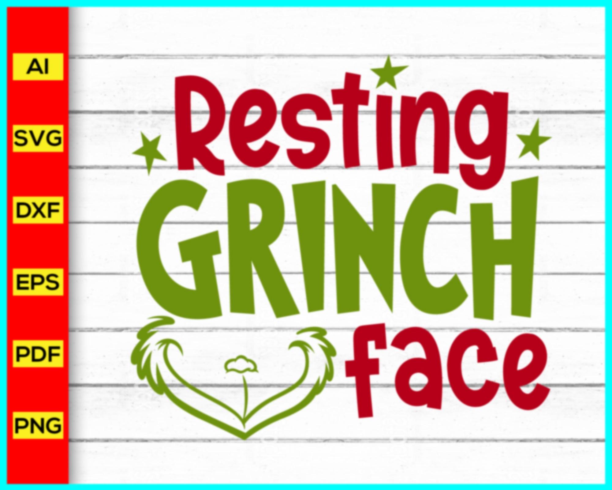 Resting Grinch Face Svg, Grinch Christmas svg Png, Grinch Face Svg Png ...