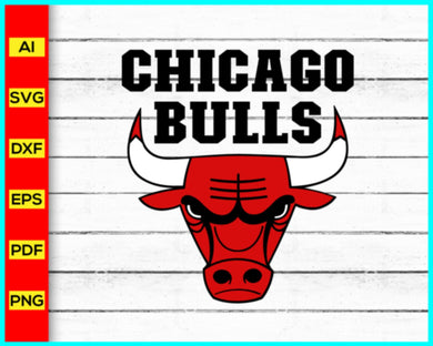 Chicago Bulls Logo Svg, Basketball team logo, Bulls Logo Svg, Basketball svg, png, silhouette, Cut file for cricut, silhouette, vector, clipart, editable svg file - My Store