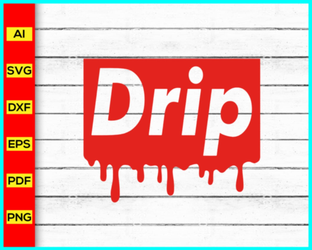 Drip Dripping Red Logo svg, png, silhouette, Cut file for cricut, silhouette, vector, clipart, editable svg file - My Store