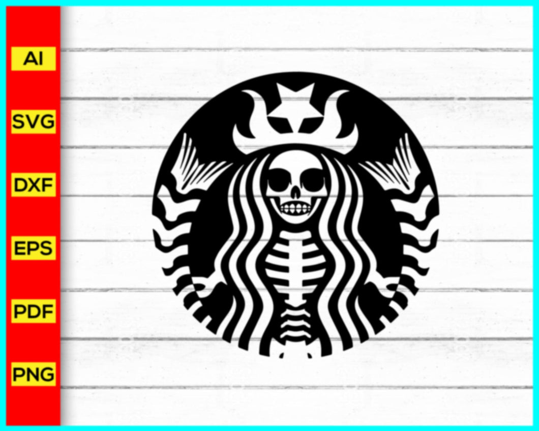 Skeleton Halloween Starbucks Coffee Svg, Starbucks Logo SVG, Coffee Mug svg png, Starbucks Coffee Logo SVG, DXF, PNG, Cut Files, Cricut Use - My Store